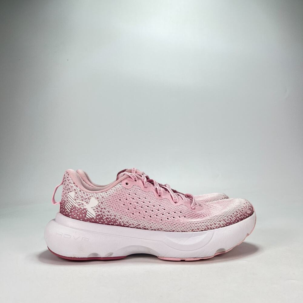 Under Armour Infinite Pink White Lace Up Running Shoes 3027524-600 Womens Sz 7.5